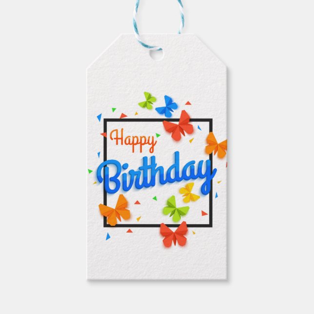 Happy Birthday Gift Tags (Front)