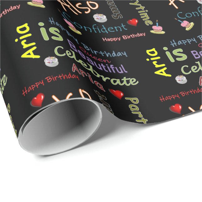 Happy Birthday Gift Wrapping Paper Aria (Roll Corner)