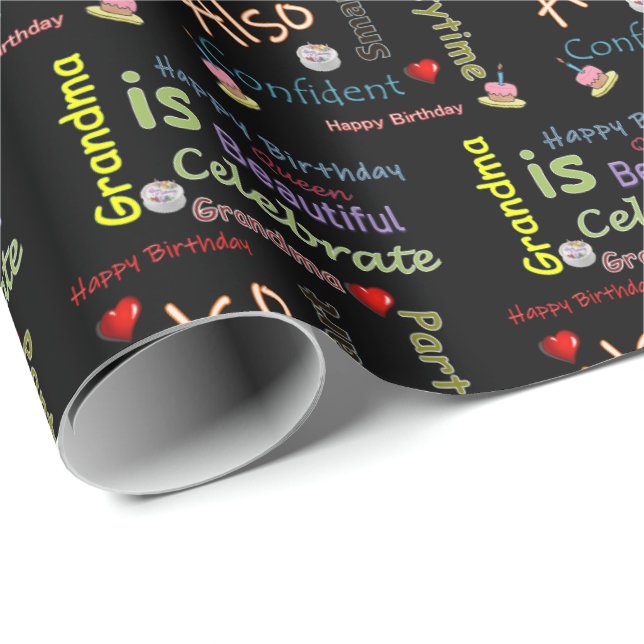 Happy Birthday Gift Wrapping Paper Grandma (Roll Corner)