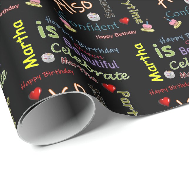Happy Birthday Gift Wrapping Paper Martha (Roll Corner)
