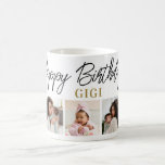 Happy Birthday Gigi 5 Photo Collage Keepsake  Coffee Mug<br><div class="desc">Unique photo collage mug  in black and gold personalized with 5 grandchildren pictures for grandma's birthday. Makes a special keepsake mug for grandmother.</div>