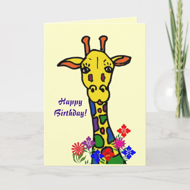 Happy Birthday! Giraffe Card (Front)