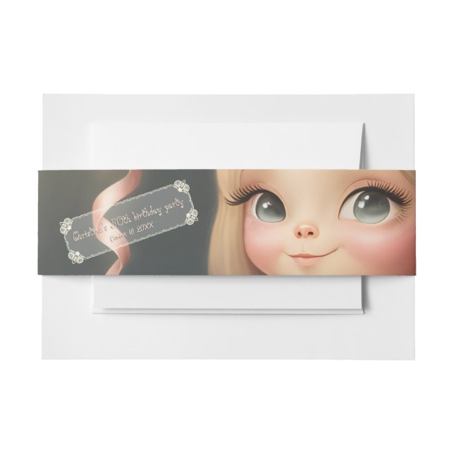 Happy Birthday Girl 01 Invitation Belly Band (Front Example)