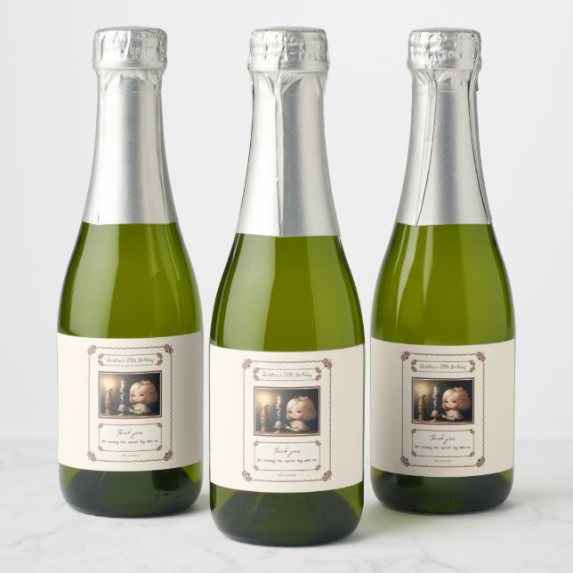 Happy Birthday Girl 01 Sparkling Wine Label (Bottles)