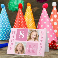 Happy Birthday Girl Cute Custom Photo Pink