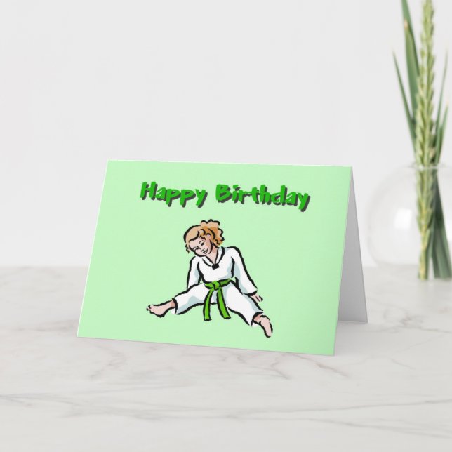 Happy Birthday Girl Martial Arts Greeting Card (Front)