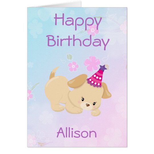 Happy Birthday Girl Personalize Card
