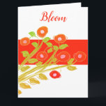 Happy Birthday Girlfriend Paper Greeting Card<br><div class="desc">Accented with red flowered designer girlfriend birthday card,  personalize text inside and out to suit any special occasion ,  colours are orange,  pink,  and reds,  the white background or red orange centre stripe can be switched to your favourite colour.</div>