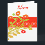 Happy Birthday Girlfriend Paper Greeting Card<br><div class="desc">Accented with red flowered designer girlfriend birthday card,  personalize text inside and out to suit any special occasion ,  colours are orange,  pink,  and reds,  the white background or red orange centre stripe can be switched to your favourite colour.</div>