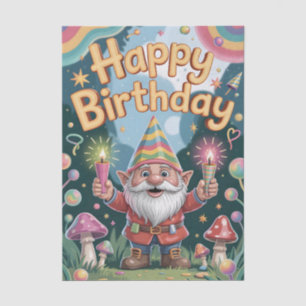 Happy Birthday Gnome Greeting Tissue Paper