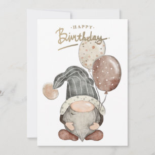 Happy Birthday Gnome Holiday Card