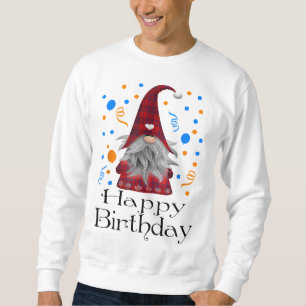 Happy Birthday Gnome Plaid Cute Party Gifts Sweatshirt