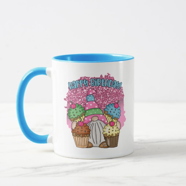Happy Birthday gnome unisex add monogram Mug (Left)