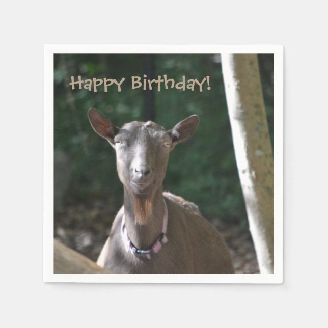 Happy Birthday Goat Napkin (Front)
