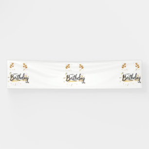 Happy Birthday Gold 2.5x12 Vinyl Banner