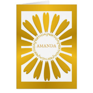 Happy Birthday Gold Flower Design