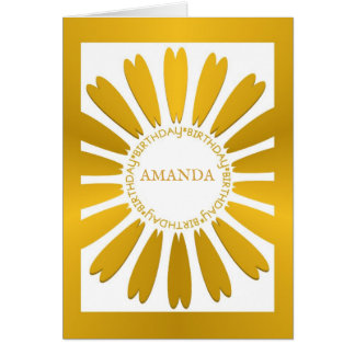 Happy Birthday Gold Flower Design