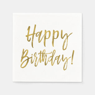 Happy Birthday Gold Foil Napkins