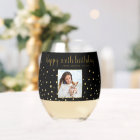 Happy Birthday Gold Glitter Photo Any Year Custom 