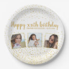 Happy Birthday Gold Glitter Photos Any Year Custom