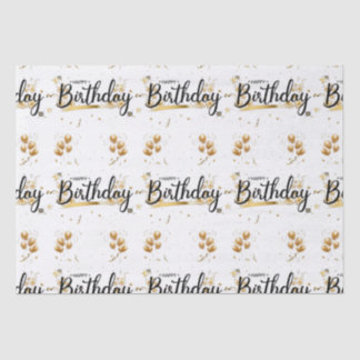 Happy Birthday Gold Tissue Paper