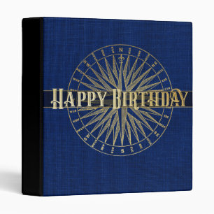Happy Birthday Golden Compass 1" Photo Album Binder