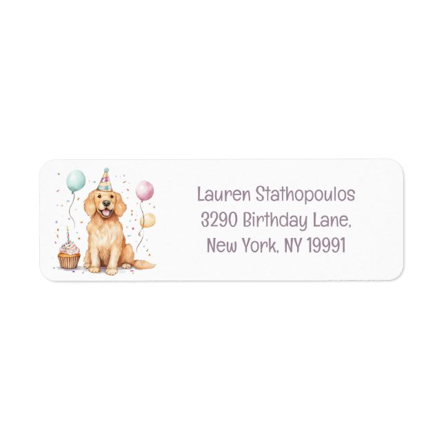 Happy Birthday Golden Retriever Dog (Front)