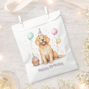 Happy Birthday Golden Retriever Dog Favour Bag