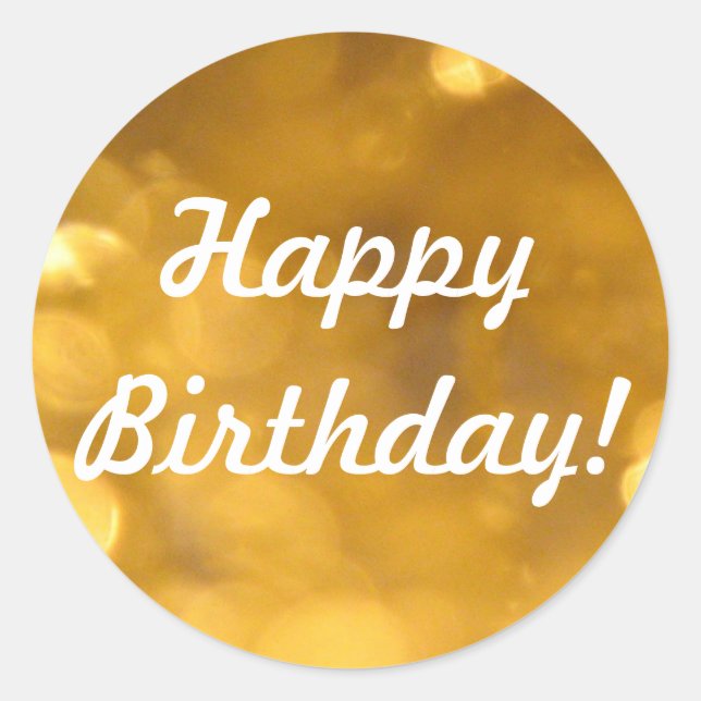 Happy Birthday - Golden Stickers (Front)