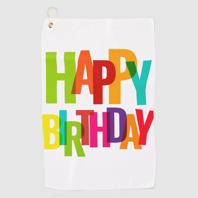 Happy Birthday Golf Towel (Front)