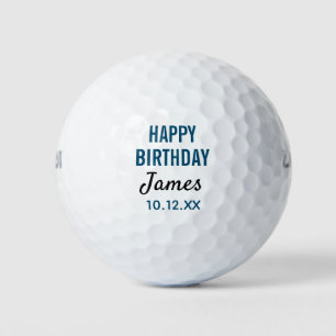 Happy Birthday Golfer Modern Typography Golf Balls