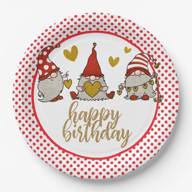 Happy Birthday Gomes Paper Plate (Front)