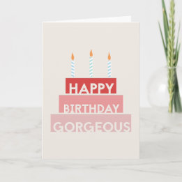 Happy Birthday Gorgeous paper cut cute pink Card
