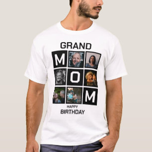 Happy Birthday Grand Mom 6 Photo Collage T-Shirt