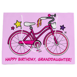 Happy Birthday Granddaughter with Bicycle Large Gift Bag