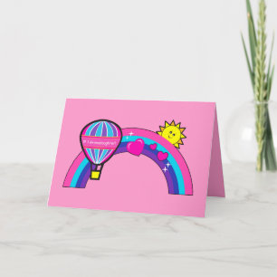 Happy Birthday Granddaughter with Sun and Rainbow Card