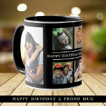 Happy Birthday Grandma 6 Photo Collage Black Mug<br><div class="desc">Unique photo collage mug  in black personalized with 6 grandchildren pictures for grandma's birthday. Makes a special keepsake mug for grandmother.</div>