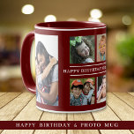 Happy Birthday Grandma 6 Photo Collage Maroon Mug<br><div class="desc">Unique photo collage mug  in Maroon personalized with 6 grandchildren pictures for grandma's birthday. Makes a special keepsake mug for grandmother.</div>