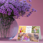 Happy Birthday Grandma Custom Grandkids Photo Card<br><div class="desc">This cute,  custom Happy Birthday Grandma card features a beautiful layout of 3 grandkids photos on a white background with lovely lilac purple typography for your grandmother. This beautiful grandchildren photo gift features your own photograph collage surrounding your personalized message and names of your granddaughters.</div>
