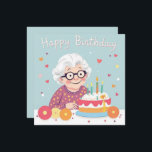 Happy Birthday Grandma Hearts & Cake pastel blue Card<br><div class="desc">Make Grandma’s birthday extra special with this adorable Happy Birthday design featuring hearts, a birthday cake, and a soft pastel blue background. This sweet and loving design captures your heartfelt wishes with charm. Great for grandmothers of all ages who love a touch of warmth, love, and cake! Customize the back...</div>