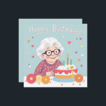Happy Birthday Grandma Hearts & Cake pastel blue Card<br><div class="desc">Make Grandma’s birthday extra special with this adorable Happy Birthday design featuring hearts, a birthday cake, and a soft pastel blue background. This sweet and loving design captures your heartfelt wishes with charm. Great for grandmothers of all ages who love a touch of warmth, love, and cake! Customize the back...</div>