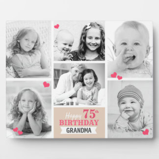 Happy Birthday Grandma Personalized Photo Collage Plaque