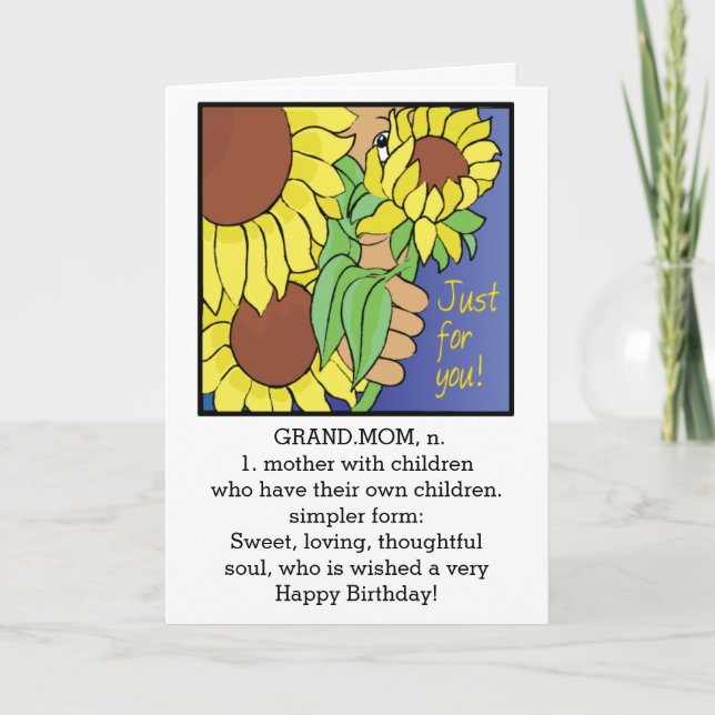 Happy Birthday Grandmom Greeting Card (Front)