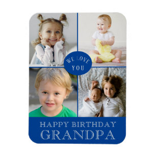 Happy Birthday Grandpa Blue  Magnet