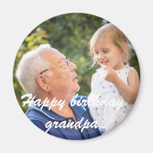 Happy birthday grandpa personalise photo magnet