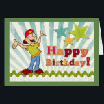 Happy Birthday Grandson Card<br><div class="desc">Cool picture of smiling cartoon teen with stars and the words, Happy Birthday, is featured on this birthday card to a grandson. Inside of card reads, "Grandson, You Are One Cool Dude! Have A Great Birthday!". A awesome way to send those special birthday greetings!</div>