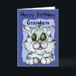 Happy Birthday Grandson Card<br><div class="desc">Wish that special Grandson to Happy Birthday with this cute Kitty.  Take advantage of our bulk discounts to order several cards and save $$$$.</div>
