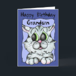 Happy Birthday Grandson Card<br><div class="desc">Wish that special Grandson to Happy Birthday with this cute Kitty.  Take advantage of our bulk discounts to order several cards and save $$$$.</div>