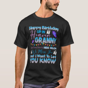 Happy Birthday Granny Angel in Heaven Memorial Rem T-Shirt