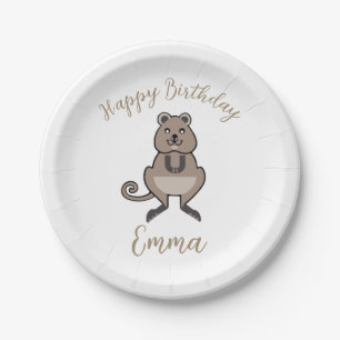 Happy birthday - Graphic QUOKKA - Nature - Party Paper Plate